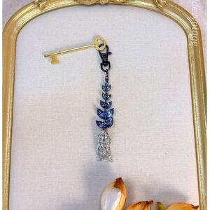 Blue Glass‎ Bag Charm with Tassel